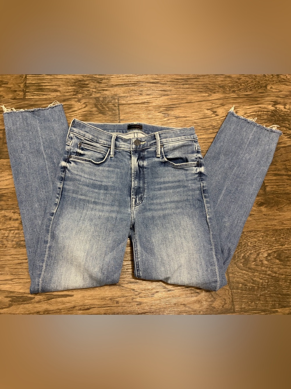 MOTHER mid Rise Slim Jeans in Light Blue Wash